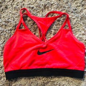Nike Sports Bra - Hot Red / Pink Size M